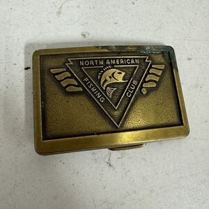 Vintage North American Fishing Club Brass belt buckle - BUB